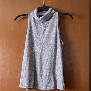 Gray Sleeveless Turtleneck Top